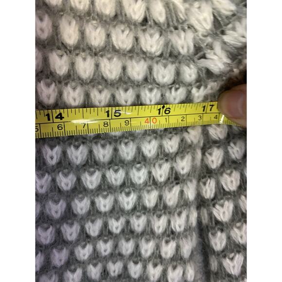 Baciano Women’s S Duster Cardigan With Hood Gray And White Crochet Bell Sleeves - Picture 13 of 14